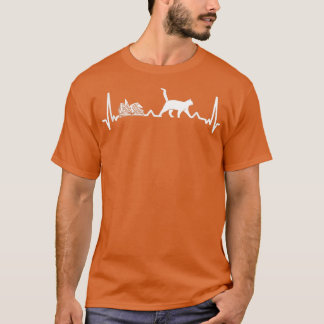 Heartbeat Cat Book Lovers Reading Book T-Shirt