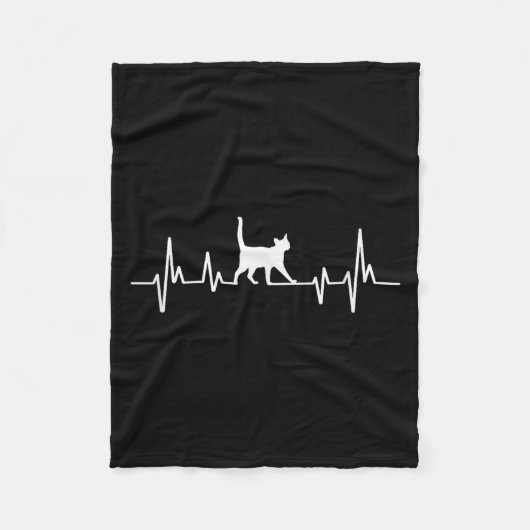 Heartbeat Cat Fleecedecke (Vorderseite)