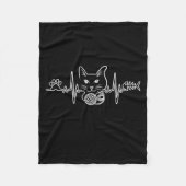 Heartbeat Cat Funny Kitty Geschenk für Katze Mama Fleecedecke (Vorderseite)