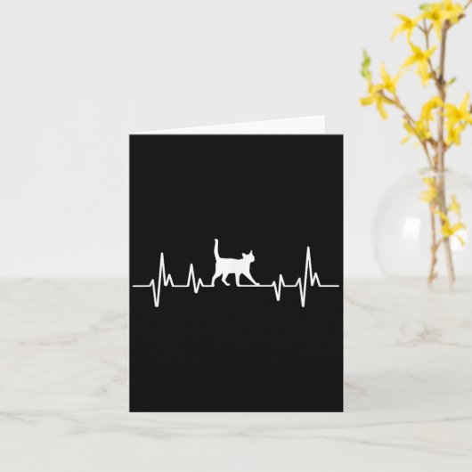 Heartbeat Cat  Karte (Gelbe Blume)