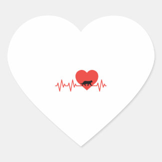 Heartbeat Cat Kitten Liebe Women's Girl's Gift Herz-Aufkleber