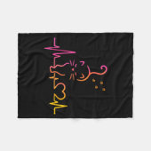 Heartbeat Cat Lover Animal Silhouette Cute Cat  Fleecedecke (Vorderseite (Horizontal))