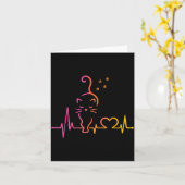 Heartbeat Cat Lover Animal Silhouette Cute Cat  Karte (Gelbe Blume)