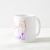 Heartbeat Cat Pulse, Unique Feline Illustration Kaffeetasse (VorderseiteRechts)