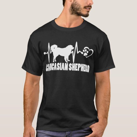 Heartbeat - Caucasian Shepherd Dog T-Shirt (Vorderseite)