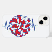 Heartbeat Cheer Pom-Pom Graphic Case-Mate iPhone Hülle (Rückseite (Horizontal))