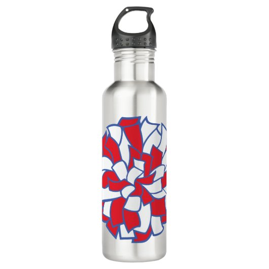 Heartbeat Cheer Pom-Pom Graphic Edelstahlflasche (Vorderseite)