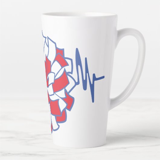 Heartbeat Cheer Pom-Pom Graphic Milchtasse (Rechts)