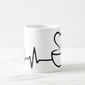 Heartbeat Coffee Line Art Design Kaffeetasse (Mittel)