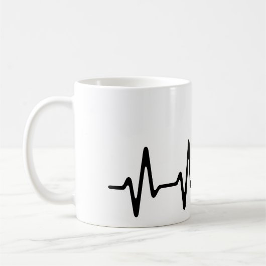 Heartbeat Coffee Line Art Design Kaffeetasse (Links)