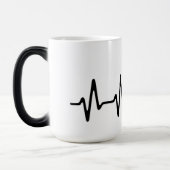 Heartbeat Coffee Line Art Design Verwandlungstasse (Links)