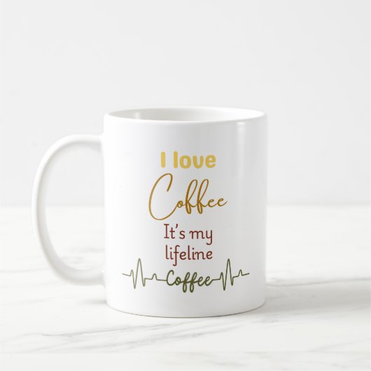 Heartbeat Coffee Tasse for Caffeine Fans-Coffee Li (Links)