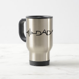 Heartbeat Dad | Minimalistischer Vatertag-Kaffeebe Reisebecher