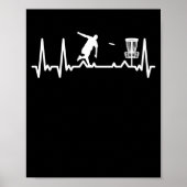 Heartbeat Disc Golf Golfer Pulsfrequenz Rhythmus Poster (Vorne)