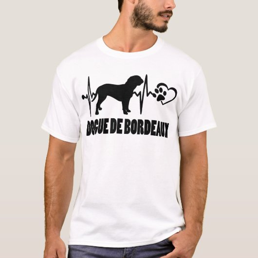 Heartbeat - Dogo Argentino - Hund Bester Freund T-Shirt (Vorderseite)