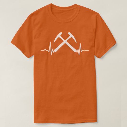 Heartbeat Double Rock Hammers Geology Rockhound T-Shirt (Design vorne)