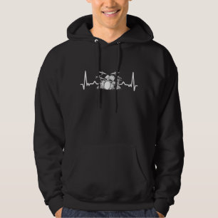 Heartbeat Drum Set Drummer Musiker Drumsticks Hoodie