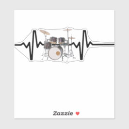 Heartbeat Drums Aufkleber