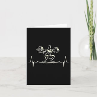 Heartbeat Ecg Bodybuilder Weightlift Karte