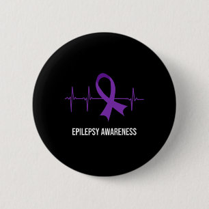 Heartbeat Ecg Design Epilepsie Awareness Button