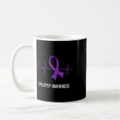 Heartbeat Ecg Design Epilepsie Awareness Kaffeetasse (Links)