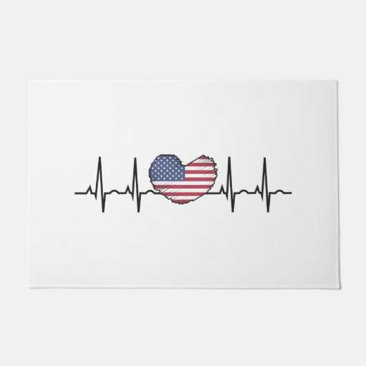 Heartbeat ECG Electrocardiographie der USA Fußmatte (Vorderseite)