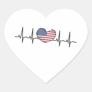 Heartbeat ECG Electrocardiographie der USA Herz-Aufkleber