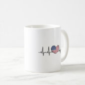 Heartbeat ECG Electrocardiographie der USA Kaffeetasse (VorderseiteRechts)