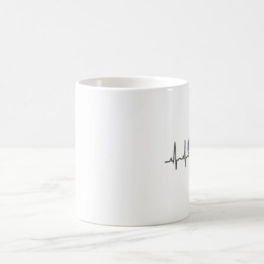 Heartbeat ECG Electrocardiographie der USA Kaffeetasse (Mittel)