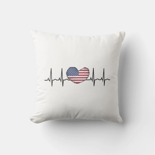Heartbeat ECG Electrocardiographie der USA Kissen (Vorderseite)