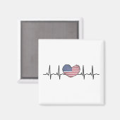 Heartbeat ECG Electrocardiographie der USA Magnet (Vorderseite/Rückseite)