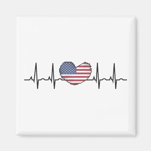 Heartbeat ECG Electrocardiographie der USA Magnet (Vorne)