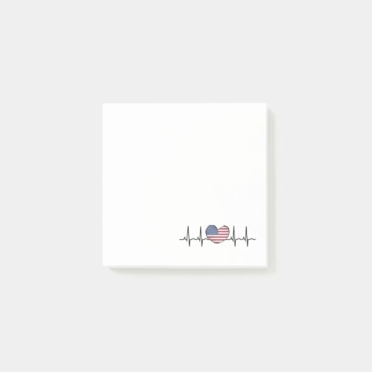 Heartbeat ECG Electrocardiographie der USA Post-it Klebezettel (Vorderseite)