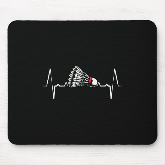 Heartbeat Ecg Shuttle Badminton Player Shuttle 2 Mousepad (Vorne)
