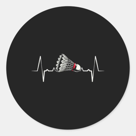 Heartbeat Ecg Shuttle Badminton Player Shuttle 2 Runder Aufkleber (Vorderseite)