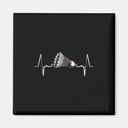 Heartbeat Ecg Shuttle Badminton Player Shuttle Magnet (Vorne)