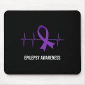 Heartbeat EKG Design Epilepsie Awareness Mousepad (Vorne)
