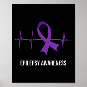 Heartbeat EKG Design Epilepsie Awareness Poster