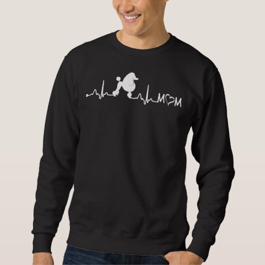 Heartbeat Ekg Poodle Continental Clip Mama Sweatshirt (Vorderseite)