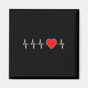 Heartbeat Ekg Rote Herzkrankheiten Bewusstsein Magnet