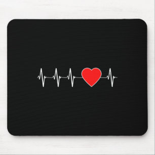Heartbeat Ekg Rote Herzkrankheiten Bewusstsein Mousepad