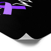 Heartbeat Epilepsy Ribbon Epilepsie Disease Awaren Poster (Ecke)