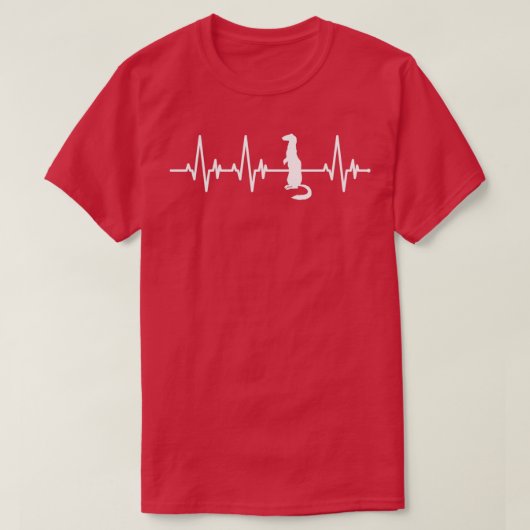 Heartbeat Ferret Lover Proud Eigentümer T-Shirt (Design vorne)
