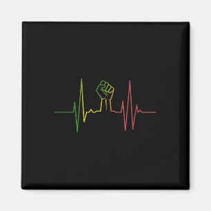 Heartbeat Fist Black History Montag Afrika Amerika Magnet