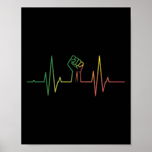Heartbeat Fist Black History Montag Afrika Amerika Poster