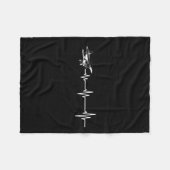 Heartbeat Flying Plane Pulse Line Retro Prop Aircr Fleecedecke (Vorderseite (Horizontal))