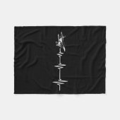 Heartbeat Flying Plane Pulse Line Retro Prop Aircr Fleecedecke (Vorderseite (Horizontal))