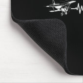 Heartbeat Flying Plane Pulse Line Retro Prop Aircr Mousepad (Ecke)