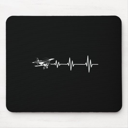 Heartbeat Flying Plane Pulse Line Retro Prop Aircr Mousepad (Vorne)