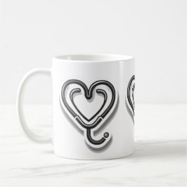 Heartbeat for lovers: stethoscope for medical kaffeetasse